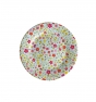 Plato melamina Flores blanco