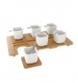 Set de café porcelana y bambú