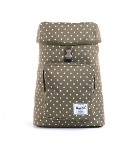 Mochila Herschel verde de lunares