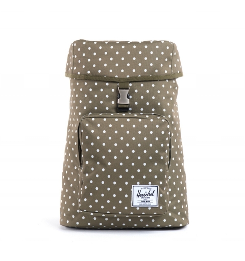 Mochila Herschel verde de lunares