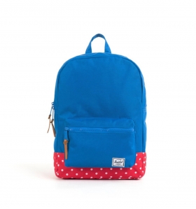 Mochila Herschel azul y roja lunares