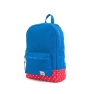 Mochila Herschel azul y roja lunares