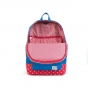 Mochila Herschel azul y roja lunares
