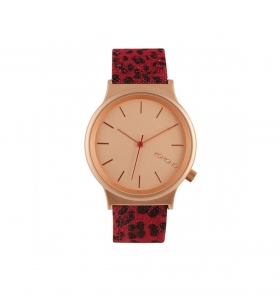 Reloj Komono leopardo rojo